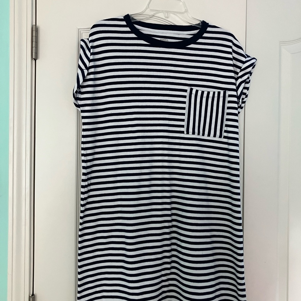 Sonoma Navy and White Striped Top